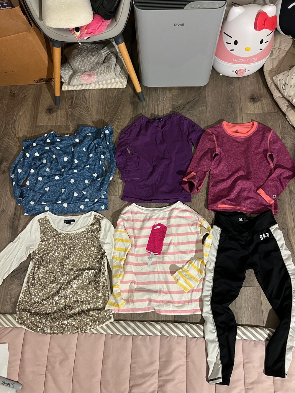 Girls size 6-7 mixed long sleeves with sport pant bundle